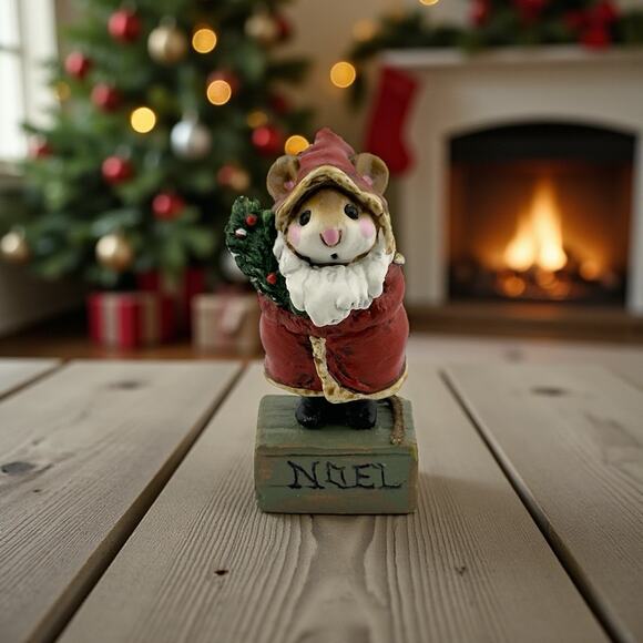 Wee Forest Folk "Father Chris-Mouse" 1989 AP M-146 Mouse Santa Figurine Retired - Picture 1 of 9
